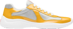Prada Patent Yellow And Silver Americas Cup Sneakers