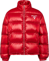 Prada Red Re Nylon Down Puffer Jacket