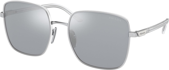 Prada Silver Mirrored Square Sunglasses