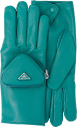 Teal Cargo Pocket Leather Gloves