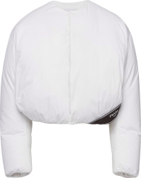 Prada White Cropped Pillow Down Puffer Jacket Sgc376 1u71 F0009 S 232