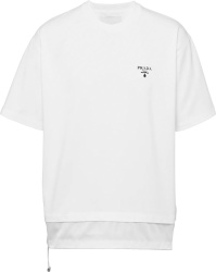 White Drawcord Hem T-Shirt