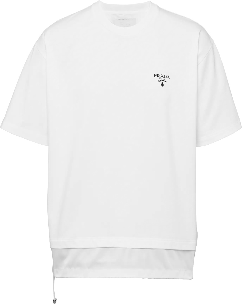Prada White Drawcord Hem T-Shirt | INC STYLE