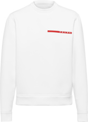 Prada White Linea Rossa Sweatshirt Sjn261 1yun F0009 S 202
