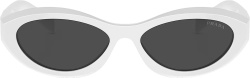 Prada White Oval Symbole Sunglasses