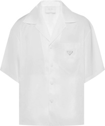 Prada White Re Nylon Short Sleeve Shirt Sc449 1wq8 F0009 S 182