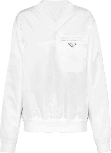 Prada X Adidas White Re Nylon Sweatshirt