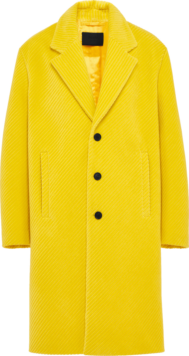 Prada Yellow Corduroy Coat | INC STYLE