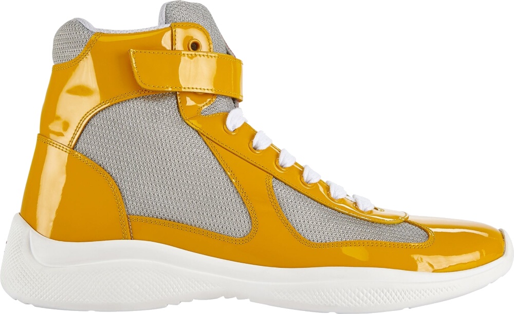 Prada Patent Yellow High 'Americas Cup' Sneakers | Incorporated Style