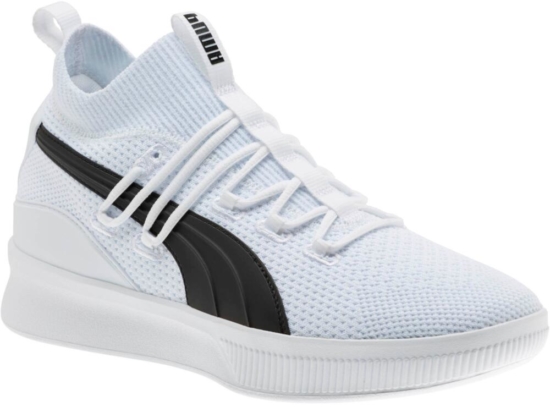 puma clyde court white and black