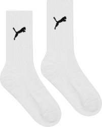 Puma White Logo Crew Socks