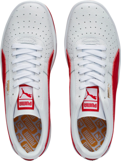 Puma White Red Leather Sneakers