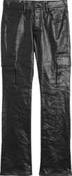 Black Coated 'P004' Cargo Jeans