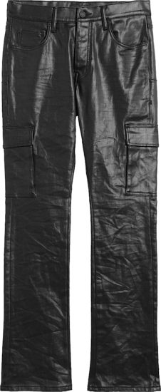Purple Brand Black Coated P004 Cargo Pants