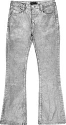 Purple Brand Metallic Silver Coated P004 Flared Jeans