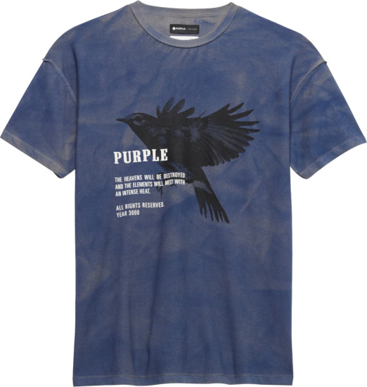 Purple Brand Navy Blue Black Dove Logo Tee
