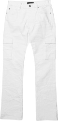 Optic White Flared Cargo Pants