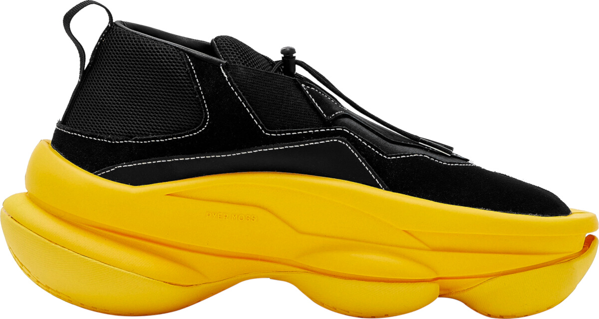 Pyer Moss Black & Yellow 'Sculpt' Sneakers | Incorporated Style