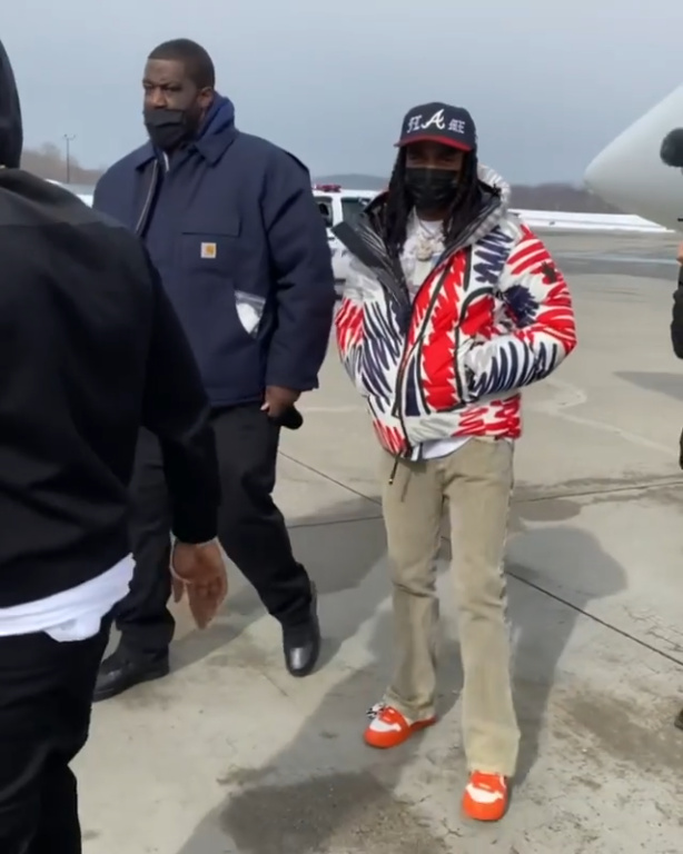 Quavo Wearing a Moncler Grenoble & Off-White Outfit