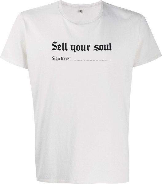 R13 Sell Your Soul Sign Here T Shirt
