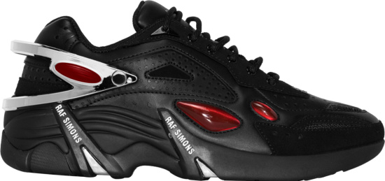 Raf Simons Black And Red Cyclon Sneakers