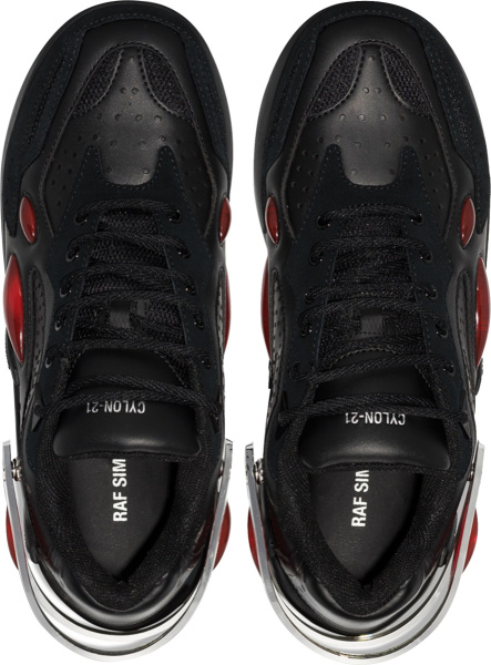 Raf Simons Black And Red Pearl Cyclon 21 Sneakers