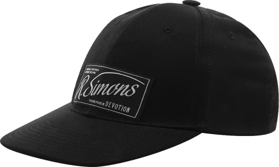 Raf Simons Black Devotion Patch Logo Hat