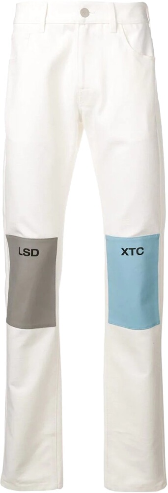 Raf Simons White 'LSD XTC' Patch Jeans | Incorporated Style