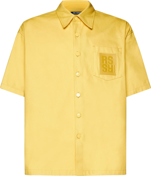 Raf Simons Yellow Boxy Rs Logo Patch Shirt