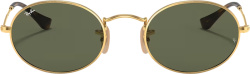 Ray Ban Gold Flat Oval Metal Sunglasses