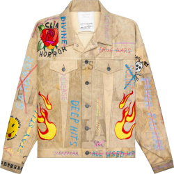 Readymade Allover Print And Embroidered Denim Jacket