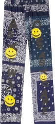 Readymade Blue Bandana Print Smiley Face Pants