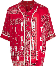 Readymade Red Bandana Print Baseball Jersey