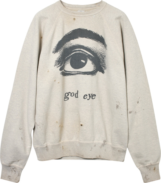 Readymade St Michael Grey God Eye Distressed Sweatshirt