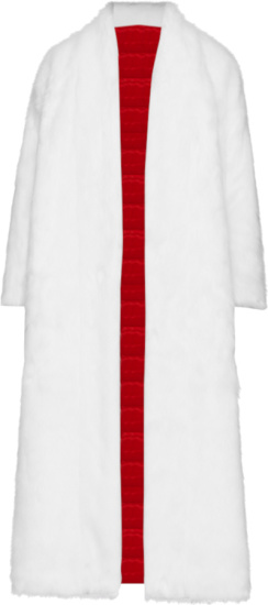 Reebok X Pyer Moss White Faux Fur Vertical Logo Coat