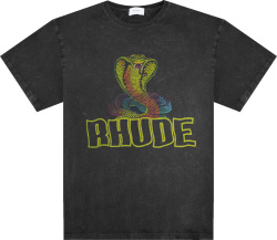 Rhude Black And Yellow Cobra Logo T Shirt