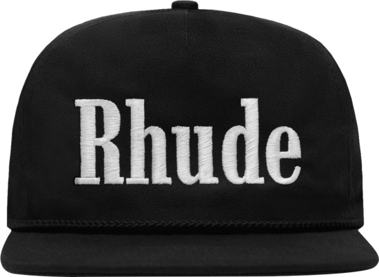 Rhude Black Logo Embroidered Hat