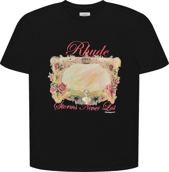 Rhude Black Mirror Logo T Shirt