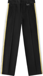 Rhude Black White Gold And White Side Stripe Traxedo Pants