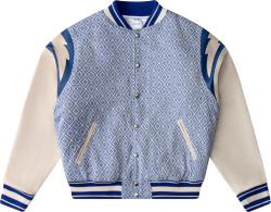 Rhude Blue Diamond Patterned Varsity Jacket
