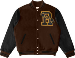 Rhude Brown And Black Hills Varsity Jacket