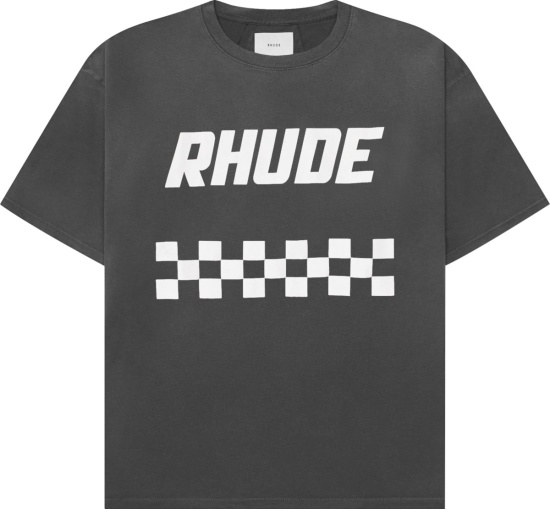 Rhude Dark Grey Off Road Print T Shirt