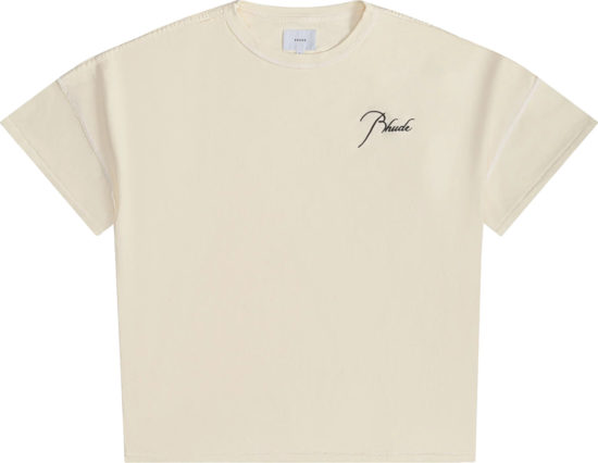 Rhude Ivory Logo Reverse T Shirt