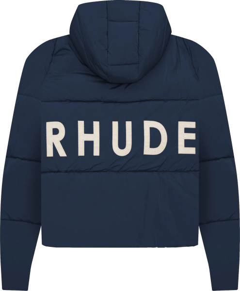 Rhude Navy Back Logo Puffer Jacket