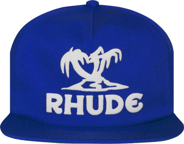 Rhude Royal Blue Palm Tree Logo Hat