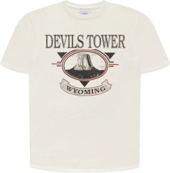 Rhude White Devils Tower Logo T Shirt