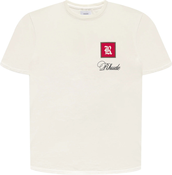 Rhude White Porceline Logo T Shirt