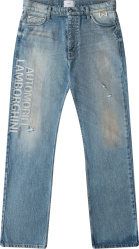 Rhude X Lamborghini Blue Denim Jeans