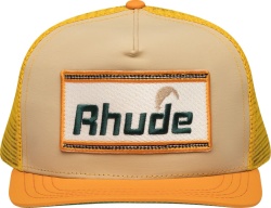 Rhude Yellow And Beige Cheval Trucker Hat