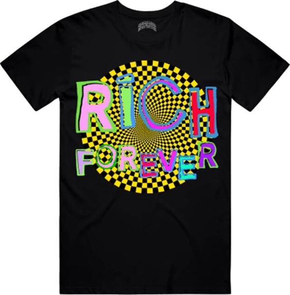 Rich Forever Multicolor 'hypnotize' Print Black T Shirt